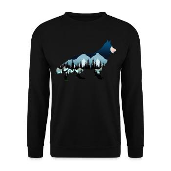 German Shepherd Dogs White Shepherd Dog - Unisex Sweatshirt - black - Front - Alina (178cm) & Michal (187cm)
