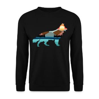White Shepherd Dog Nature Outdoor - Unisex Pullover - Schwarz - Vorne - Alina (178cm) & Michal (187cm)