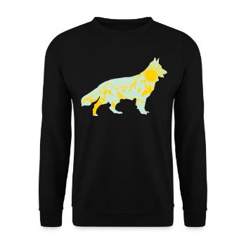 White Shepherd Dog Mountains Outdoor - Unisex Sweatshirt - black - Front - Alina (178cm) & Michal (187cm)