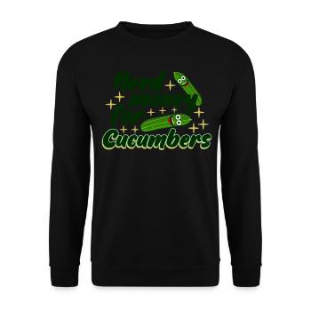 Cucumber Cucumbers Pickles - Unisex Pullover - Schwarz - Vorne - Alina (178cm) & Michal (187cm)