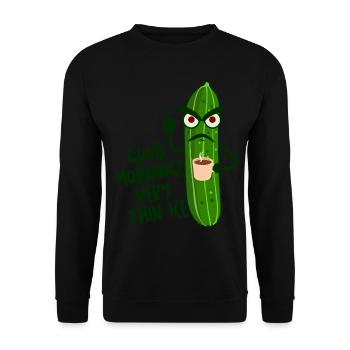 Grumpy Cucumber Cucumbers Pickles - Unisex Pullover - Schwarz - Vorne - Alina (178cm) & Michal (187cm)