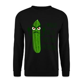 Cucumber Grumpy Misanthrope - Unisex Pullover - Schwarz - Vorne - Alina (178cm) & Michal (187cm)