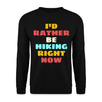 Outdoor Retro Hiking Trekking Hiker - Unisex Sweatshirt - black - Front - Alina (178cm) & Michal (187cm)