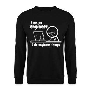 Ingenieur Engineering Engineers - Unisex Pullover - Schwarz - Vorne - Alina (178cm) & Michal (187cm)