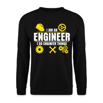 Engineer Engineers Engineering - Unisex Pullover - Schwarz - Vorne - Alina (178cm) & Michal (187cm)