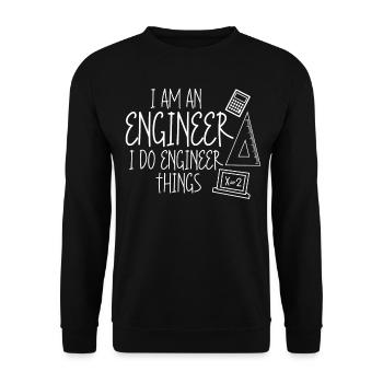 Engineer Joke Mechanical Engineering - Unisex Sweatshirt - black - Front - Alina (178cm) & Michal (187cm)