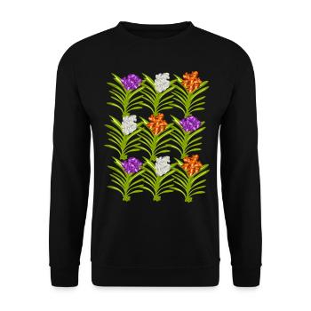 Orchids Phalaenopsis Flowers Orchid - Unisex Sweatshirt - black - Front - Alina (178cm) & Michal (187cm)
