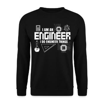 Mechanical Engineer Joke Engineering - Unisex Sweatshirt - black - Front - Alina (178cm) & Michal (187cm)