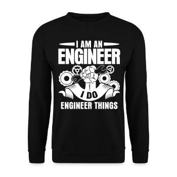 Engineer Engineering - Unisex Sweatshirt - black - Front - Alina (178cm) & Michal (187cm)