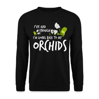 Phalaenopsis Flowers Orchid Orchids - Unisex Sweatshirt - black - Front - Alina (178cm) & Michal (187cm)