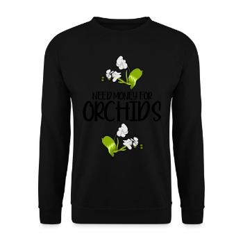 Orchid Flowers Phalaenopsis Orchids - Unisex Sweatshirt - black - Front - Alina (178cm) & Michal (187cm)