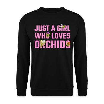 Orchids Flowers Phalaenopsis Orchid - Unisex Sweatshirt - black - Front - Alina (178cm) & Michal (187cm)