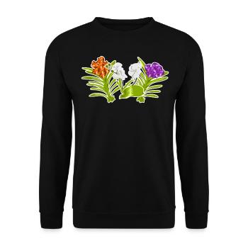 Orchid Orchids Flowers - Unisex Sweatshirt - black - Front - Alina (178cm) & Michal (187cm)