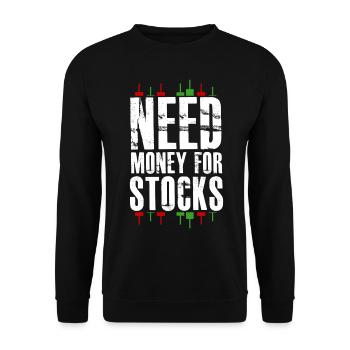 Trader Stocks Stock exchange Capitalism - Unisex Sweatshirt - black - Front - Alina (178cm) & Michal (187cm)