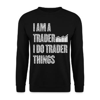 Stocks Stock exchange Capitalism Trader - Unisex Sweatshirt - black - Front - Alina (178cm) & Michal (187cm)