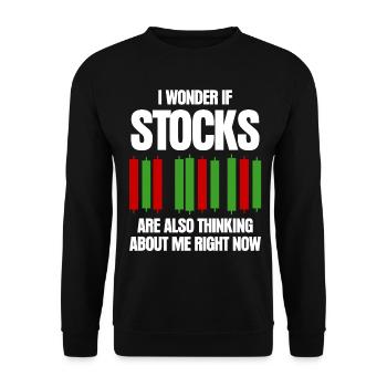 Capitalism Stocks Stock exchange Trader - Unisex Pullover - Schwarz - Vorne - Alina (178cm) & Michal (187cm)