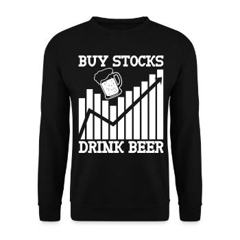 Stocks Stock exchange Capitalism Trader - Unisex Pullover - Schwarz - Vorne - Alina (178cm) & Michal (187cm)