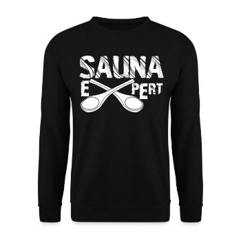 Sauna Wellness Spa Thermal Bath - Unisex Pullover - Schwarz - Vorne - Alina (178cm) & Michal (187cm)