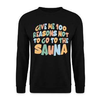 Sauna Retro Spa Thermal Bath Wellness - Unisex Pullover - Schwarz - Vorne - Alina (178cm) & Michal (187cm)