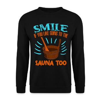 Sauna Joke Spa Thermal Bath Wellness - Unisex Pullover - Schwarz - Vorne - Alina (178cm) & Michal (187cm)