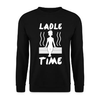 Sauna Spa Thermal Bath Wellness - Unisex Pullover - Schwarz - Vorne - Alina (178cm) & Michal (187cm)