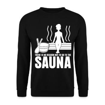 Sauna Spa Thermal Bath Wellness - Unisex Pullover - Schwarz - Vorne - Alina (178cm) & Michal (187cm)