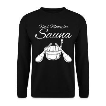 Spa Sauna Thermal Bath Wellness - Unisex Pullover - Schwarz - Vorne - Alina (178cm) & Michal (187cm)
