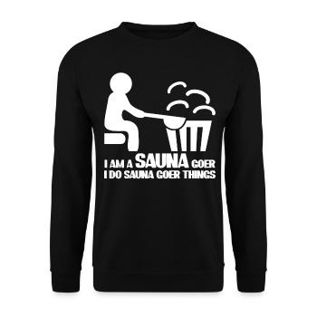 Sauna Spa Wellness - Unisex Pullover - Schwarz - Vorne - Alina (178cm) & Michal (187cm)