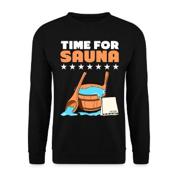 Sauna Wellness Spa - Unisex Pullover - Schwarz - Vorne - Alina (178cm) & Michal (187cm)