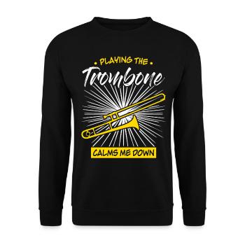 Brass Music Trombonist Trombone - Unisex Pullover - Schwarz - Vorne - Alina (178cm) & Michal (187cm)