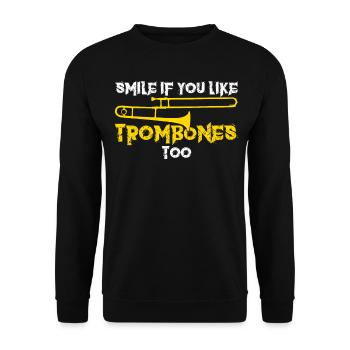 Trombone tromboniste Cuivres Musique Humour - Sweat-shirt Unisexe - noir - Devant - Alina (178cm) & Michal (187cm)