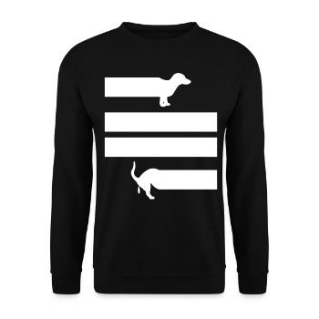 Long Pooping Dachshund Dog Poop Dogs - Unisex Pullover - Schwarz - Vorne - Alina (178cm) & Michal (187cm)