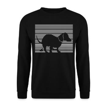 Pooping Dachshund Dog Poop Dogs - Unisex Pullover - Schwarz - Vorne - Alina (178cm) & Michal (187cm)