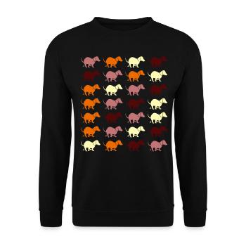 Dachshund Dog Pooping Dogs - Unisex Pullover - Schwarz - Vorne - Alina (178cm) & Michal (187cm)