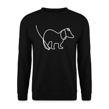 Dog Poop Dachshund - Unisex Pullover - Schwarz - Vorne - Alina (178cm) & Michal (187cm)