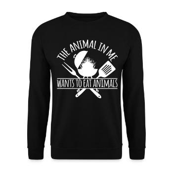 Grilling Grill Kettle Grill Barbecue - Unisex Sweatshirt - black - Front - Alina (178cm) & Michal (187cm)