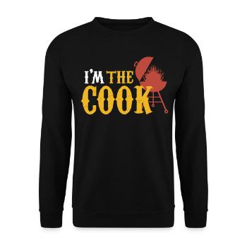BBQ Cuisinier Barbecue Poitrine de bœuf Steak - Sweat-shirt Unisexe - noir - Devant - Alina (178cm) & Michal (187cm)