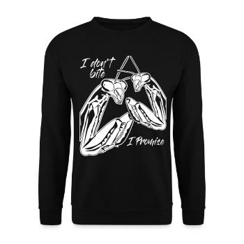 Praying Mantis Insect - Unisex Pullover - Schwarz - Vorne - Alina (178cm) & Michal (187cm)
