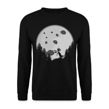 Praying Mantis with Moon - Unisex Sweatshirt - black - Front - Alina (178cm) & Michal (187cm)