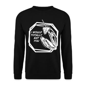 Praying Mantis Joke Insect - Unisex Sweatshirt - black - Front - Alina (178cm) & Michal (187cm)