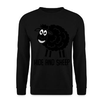 Funny Sheep Shepherd - Unisex Sweatshirt - black - Front - Alina (178cm) & Michal (187cm)