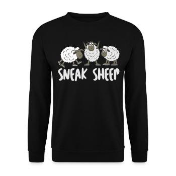 Sheep with Sneakers - Unisex Sweatshirt - black - Front - Alina (178cm) & Michal (187cm)