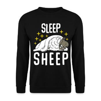 Sheep Sleeping Tired Sleep - Unisex Sweatshirt - black - Front - Alina (178cm) & Michal (187cm)