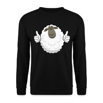 Pouce vers le haut Mouton - Sweat-shirt Unisexe - noir - Devant - Alina (178cm) & Michal (187cm)