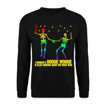 Boogie Woogie Skeleton Dance Swing - Unisex Pullover - Schwarz - Vorne - Alina (178cm) & Michal (187cm)