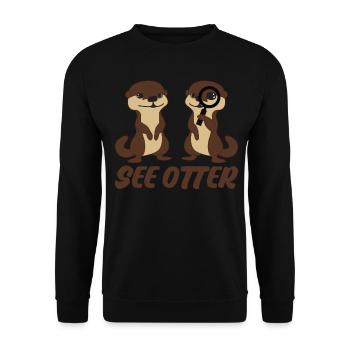 Loutres Joke Loutre - Sweat-shirt Unisexe - noir - Devant - Alina (178cm) & Michal (187cm)