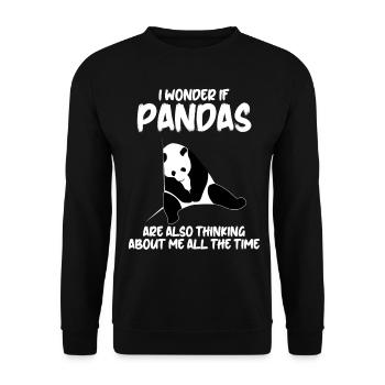 Sleeping Giant Panda Panda Bear - Unisex Pullover - Schwarz - Vorne - Alina (178cm) & Michal (187cm)