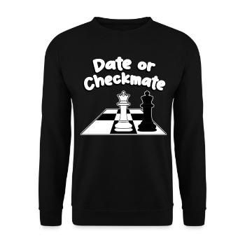 Chess Player Chess Pieces Chess Set - Unisex Sweatshirt - black - Front - Alina (178cm) & Michal (187cm)