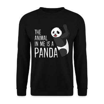 Panda Bear Pandas Giant Panda - Unisex Pullover - Schwarz - Vorne - Alina (178cm) & Michal (187cm)