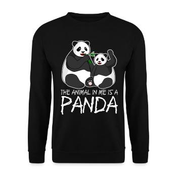 Pandas Giant Panda Panda Bear - Unisex Pullover - Schwarz - Vorne - Alina (178cm) & Michal (187cm)